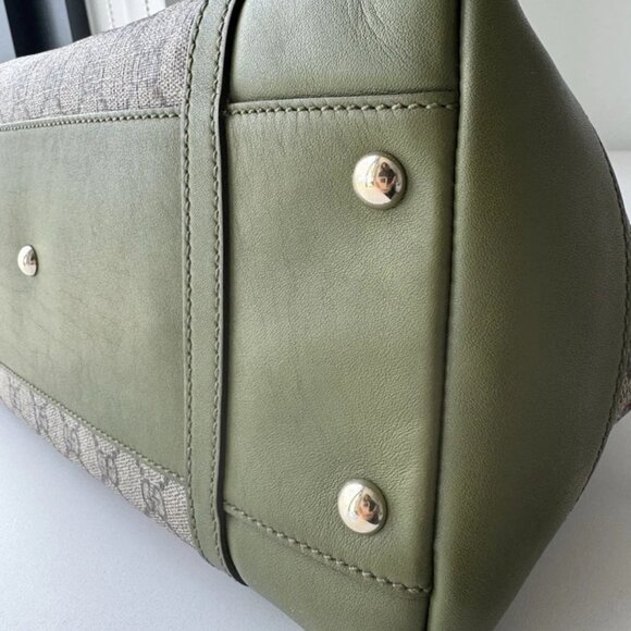 GUCCI Large Joy Boston Bag for Women, GG Canvas Green. Auth - Picture 6 of 16